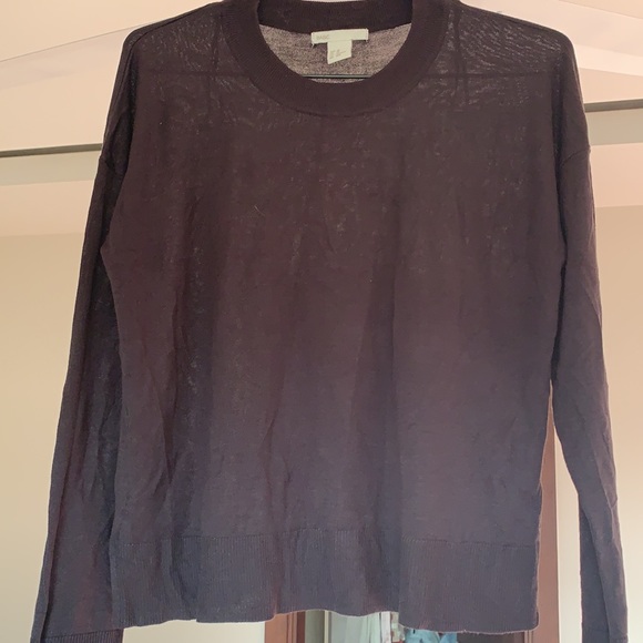 H&M Tops - H&M size XS black t-shirt jumper. Never worn. Can fit size small also. Boxy fit.